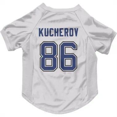 White Tampa Bay Lightning Nikita Kucherov   Dog & Cat Pet Jersey